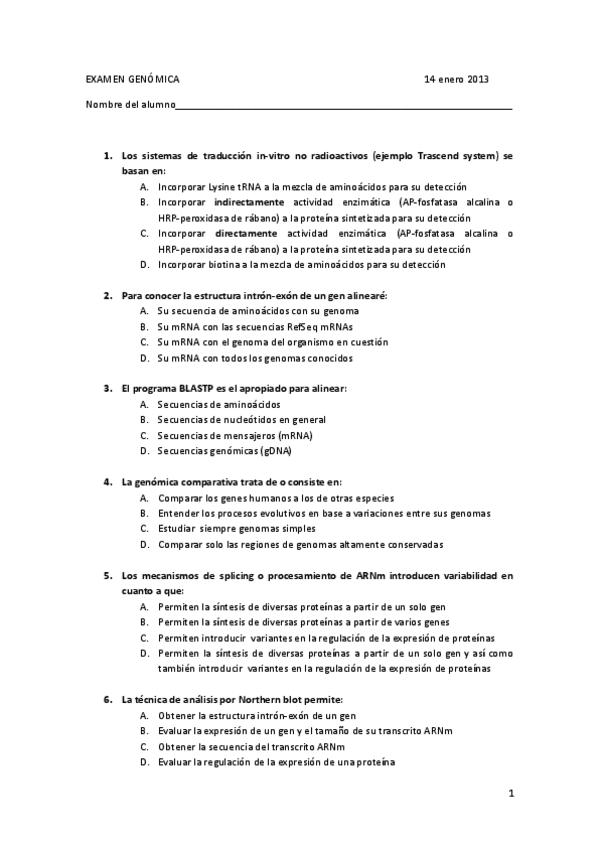 Miniatura del documento EXAMEN-GENOMICAEnero-2013Parte-A-2ECTS.pdf