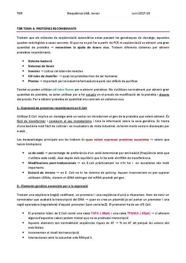 Miniatura del documento TDR TEMA 6 - EXPRESSIÓ DE PROTEÏNES RECOMBINANTS.pdf