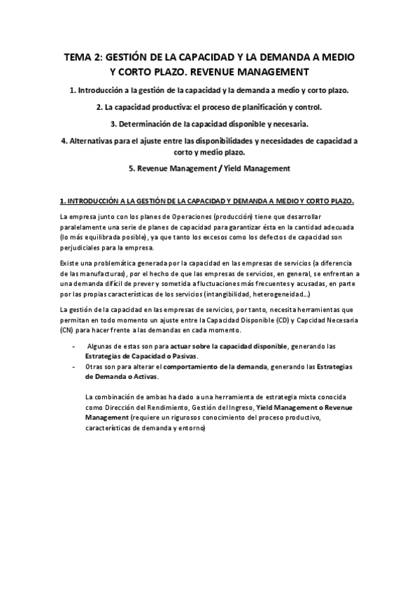 Miniatura del documento TEMA 2 - Gestión de la capacidad y la demanda a medio y corto plazo. Revenue Management.pdf