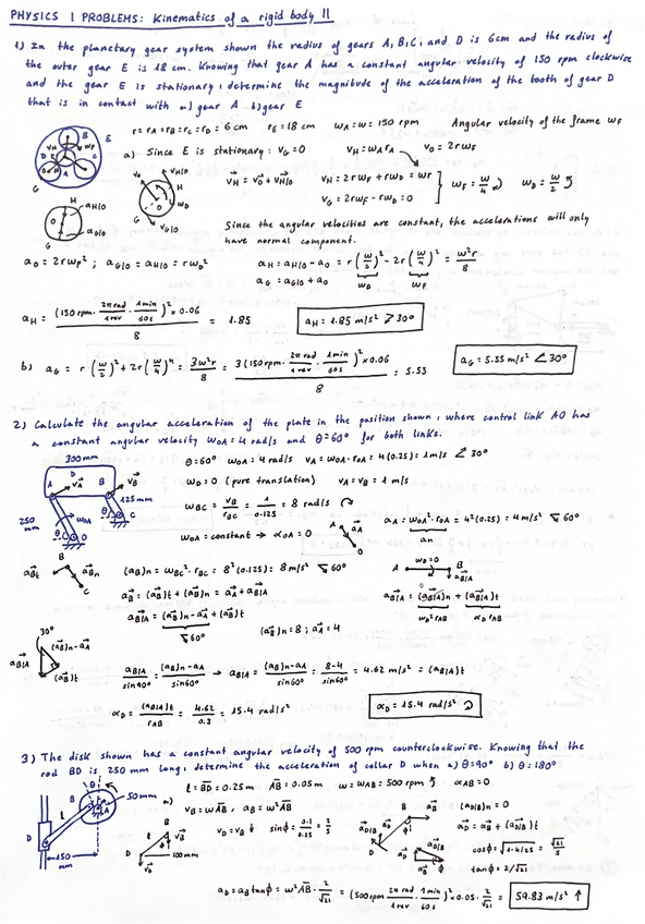 Miniatura del documento Exercises Kinematics of a rigid body 2