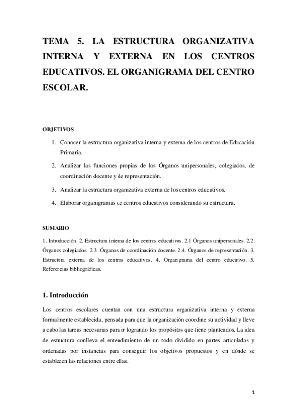 Miniatura del documento ESTRUCTURA ORGANIZATIVA INTERNA Y EXTERNA EN LOS CENTROS ESCOLARES (APUNTES REDACTADOS).pdf