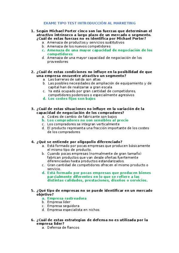 Miniatura del documento EXAMEN TEST INTRO AL MARKETING.odt