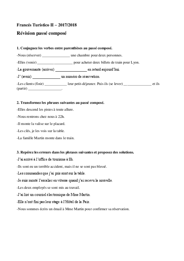 Miniatura del documento Exercices passé composé.pdf