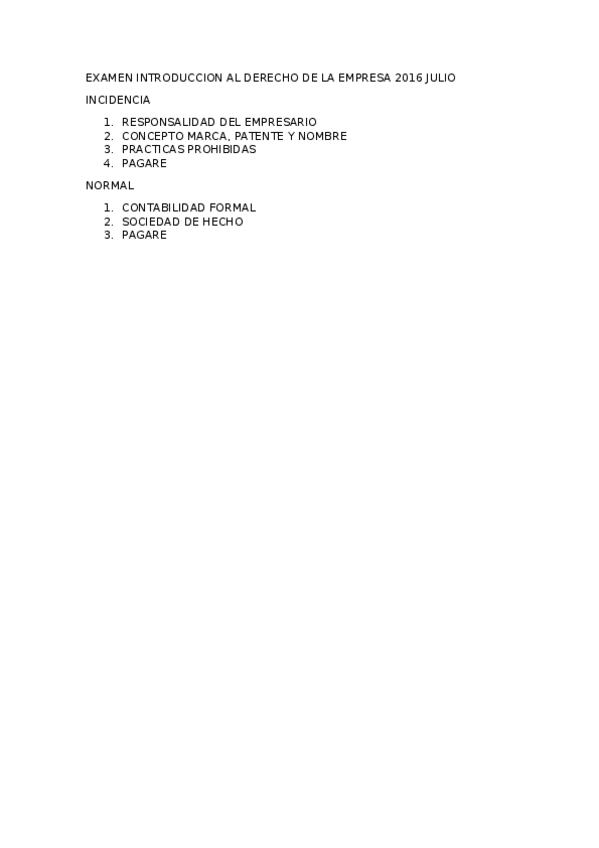 Miniatura del documento EXAMEN INTRODUCCION AL DERECHO DE LA EMPRESA 2016 JULIO.docx