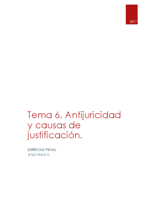 Miniatura del documento Tema 6. Antijuricidad..pdf