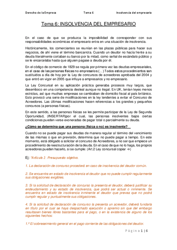 Miniatura del documento Tema 6 - La Insolvencia empresarial.pdf