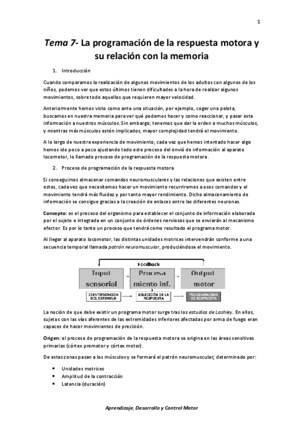 Miniatura del documento Tema 7- La programación de la respuesta motora y su relación con la memoria.pdf
