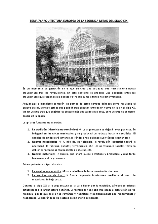 Miniatura del documento TEMA 7. El arte de la Revolución Industrial en la segunda mitad del siglo XIX. Características generales. El Eclecticismo. La arquitectura en hierro. La Escuela de Chicago..pdf