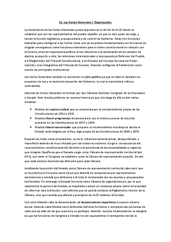 Miniatura del documento Tema 11 Las Cortes Generales-Organización.pdf