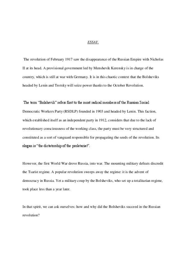 Miniatura del documento how and why did the Bolsheviks succeed in the Russian revolution History essay.pdf