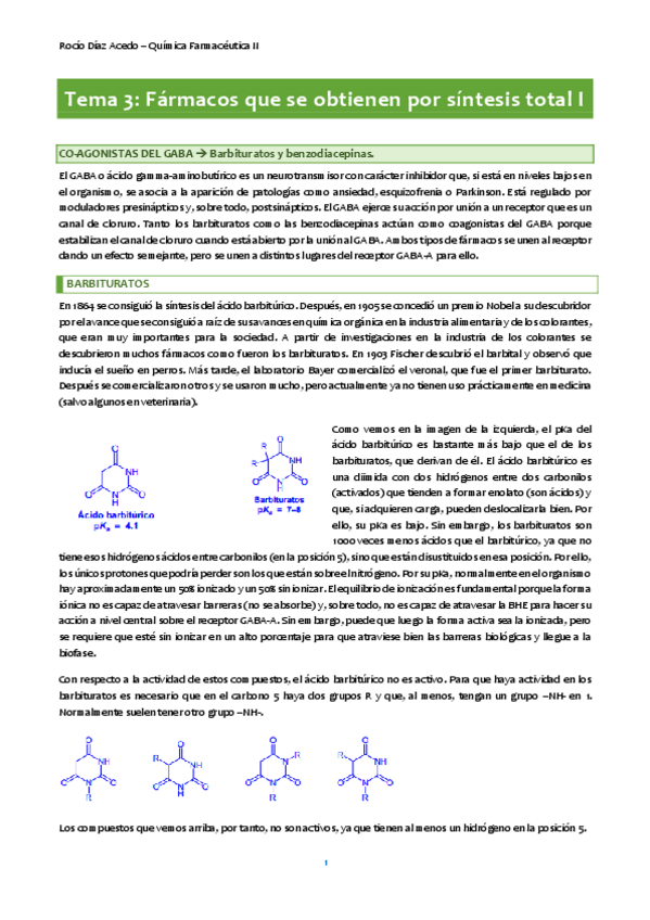Miniatura del documento Tema 3 - Fármacos que se obtienen mediante síntesis total I.pdf