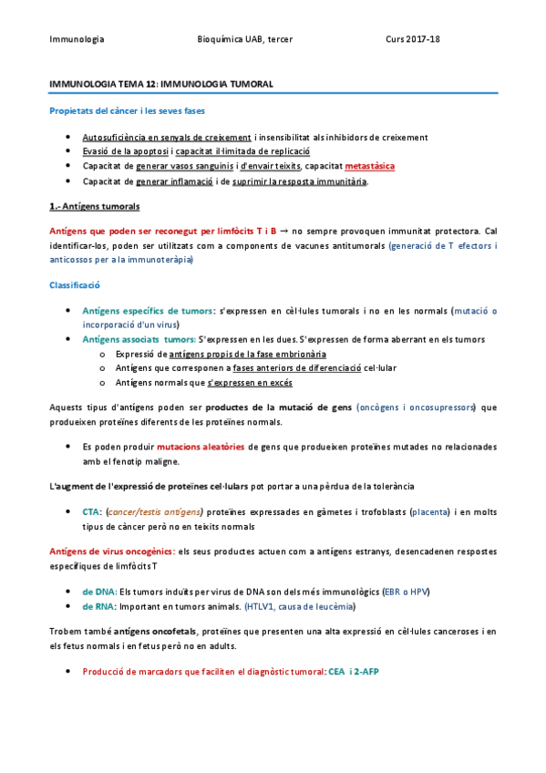 Miniatura del documento IMMUNOLOGIA TEMA 12 - IMMUNOLOGIA TUMORAL.pdf