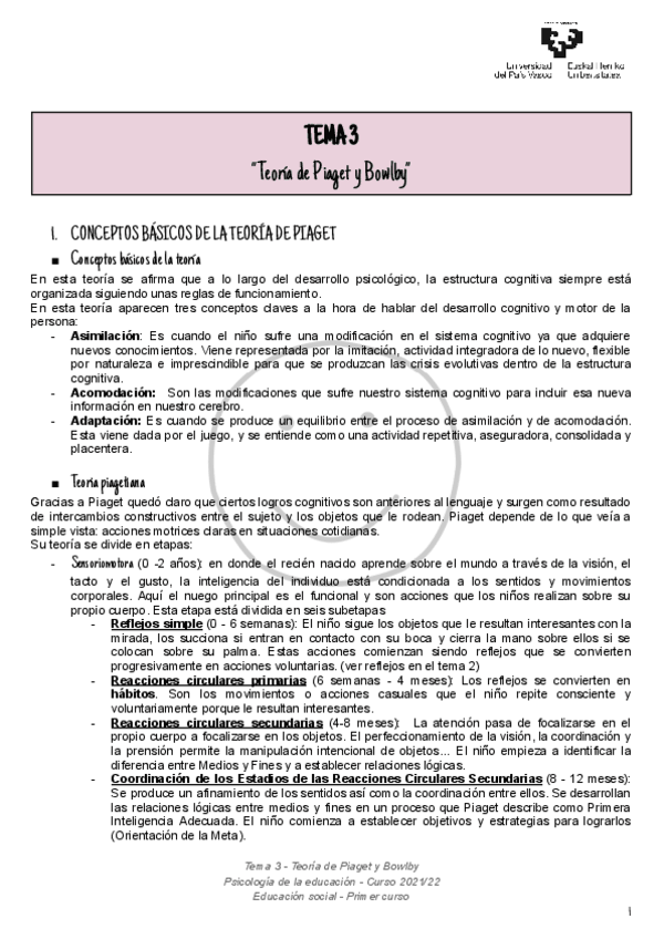 Miniatura del documento Tema 3 - Teorías de Piaget y Bowlby.pdf