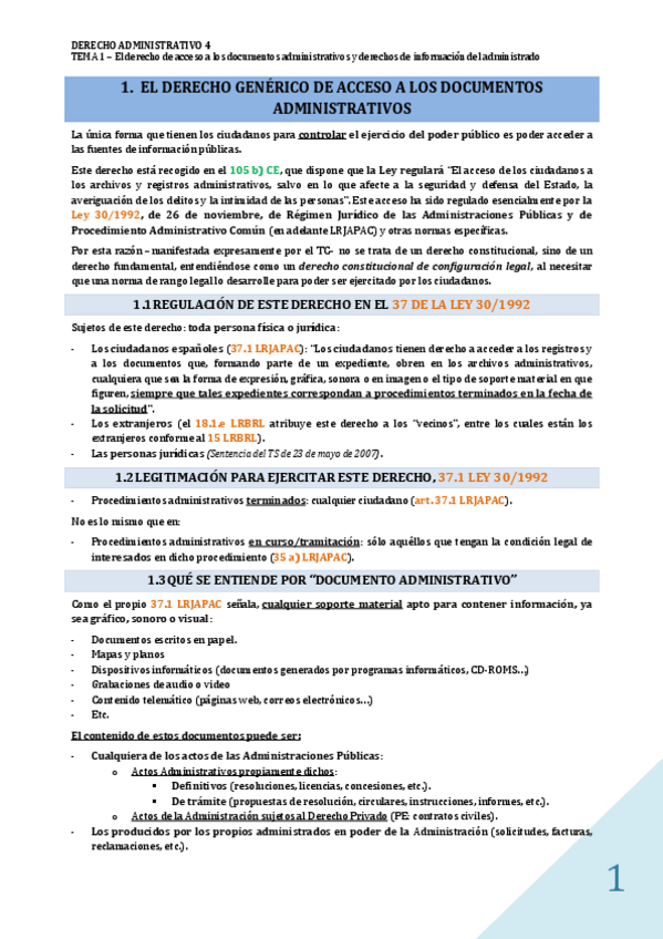 Miniatura del documento TEMA 1 - El derecho de acceso a los documentos administrativos y derechos de información del administrado.pdf