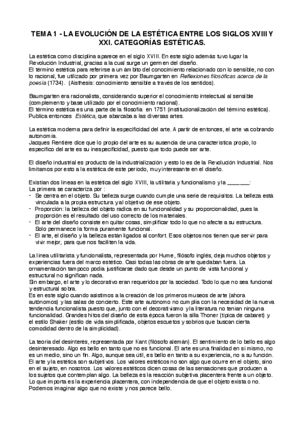 Miniatura del documento Tema 1 - La Evolución Estética entre los Siglos XVIII y XXI. Categorias Estéticas.pdf