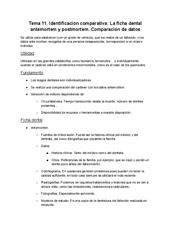 Miniatura del documento Tema-11.-Identificacion-comparativa.-La-ficha-dental-antemortem-y-postmortem.-Comparacion-de-datos.pdf