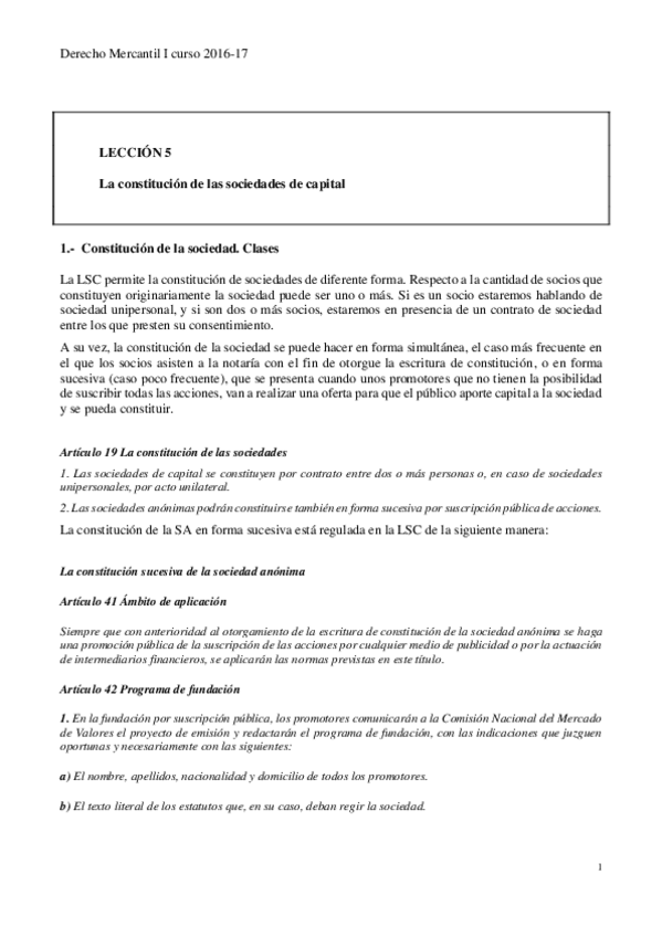 Miniatura del documento leccion 5 La constitución de las sociedades de capital.pdf
