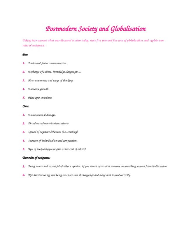 Miniatura del documento Postmodern-Society-and-Globalisation.docx