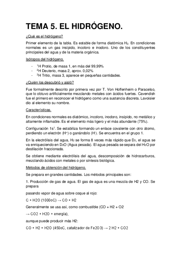 Miniatura del documento TEMA 5. EL HIDROGENO - Q.Inorgánica.pdf