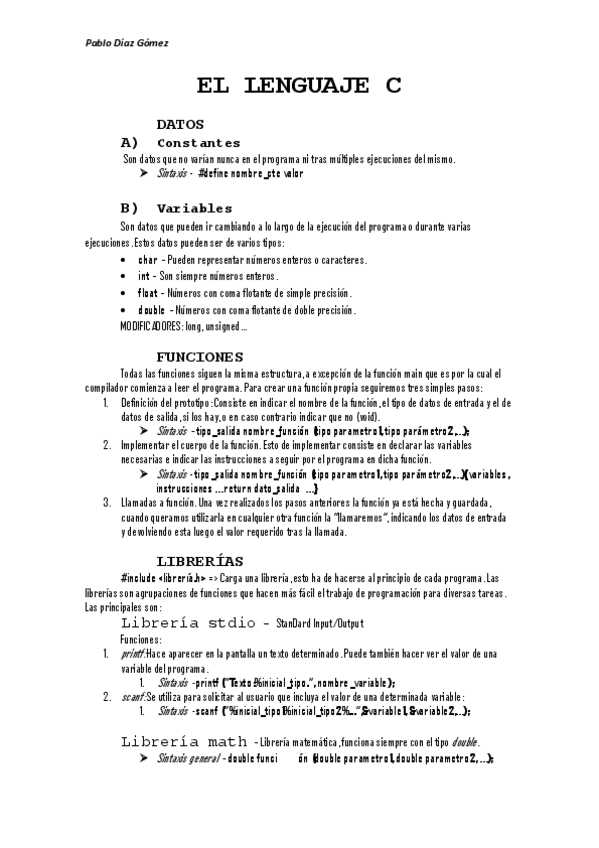 Miniatura del documento Resumen de Lenguaje de programación en C.pdf