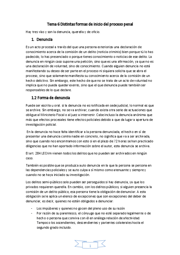 Miniatura del documento Tema 6 Distintas formas de inicio del proceso penal.pdf