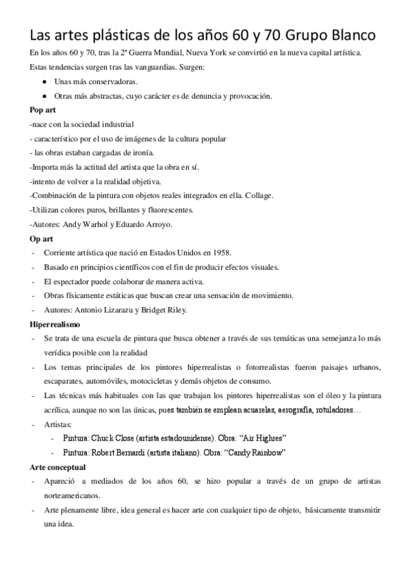 Miniatura del documento GUION Las artes plásticas en los años 60-70.pdf