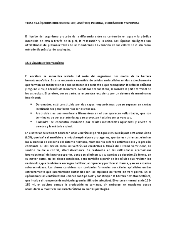Miniatura del documento TEMA 15-Líquidos biológicos- LCR, ascítico, pleural, pericárdico y sinovial.pdf