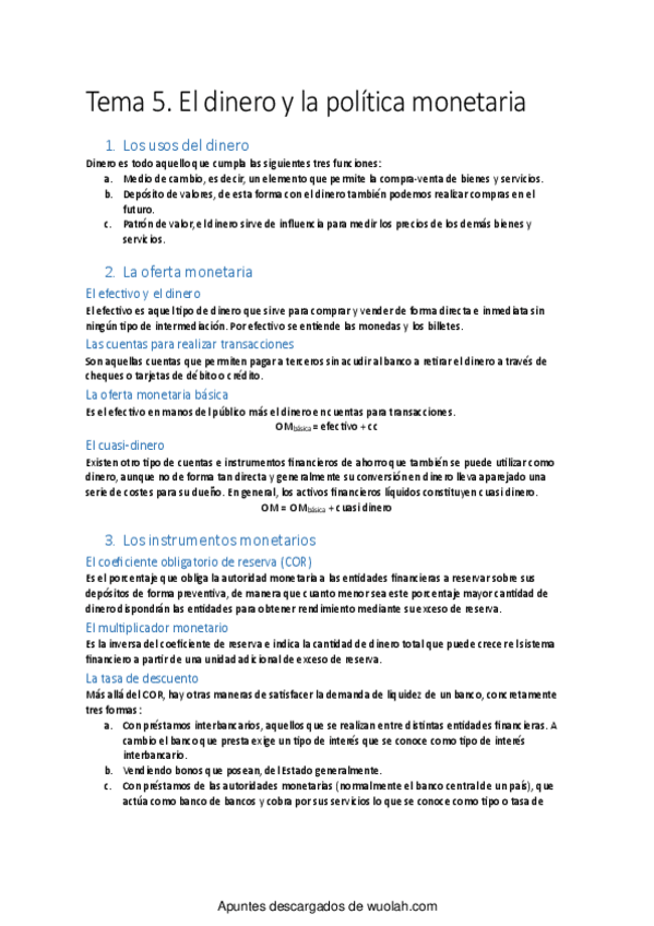 Miniatura del documento wuolah-free-Tema 5. El dinero y la política monetaria.pdf