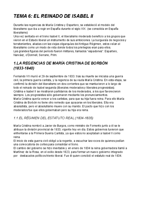 Miniatura del documento TEMA 6: EL REINADO DE ISABEL II.pdf