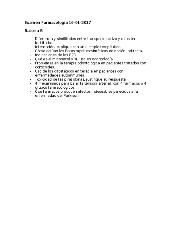 Miniatura del documento Examen Farmacología Odontología 2017 (B).docx