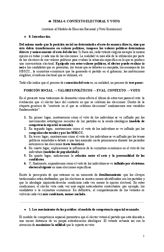 Miniatura del documento (Electoral) Tema 4. Contexto electoral y voto..pdf