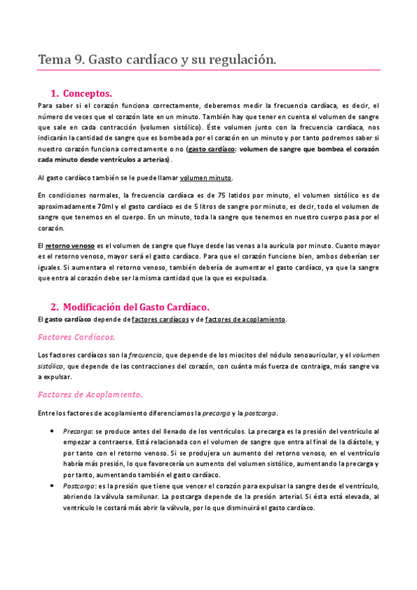 Miniatura del documento TEMA 9. SISTEMA CARDIOVASCULAR Y SANGRE. GASTO CARDÍACO Y SU REGULACIÓN.pdf