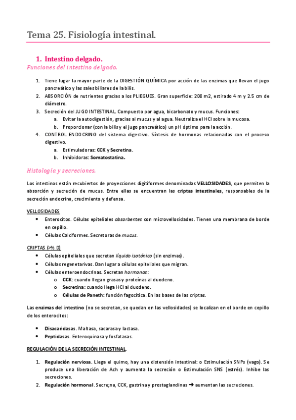 Miniatura del documento TEMA 25. SISTEMA DIGESTIVO. FISIOLOGÍA INTESTINAL.pdf