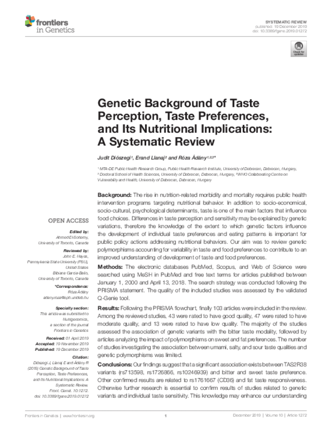 Miniatura del documento PMID-31921309-Genetic-Background-of-Taste-Perception.pdf