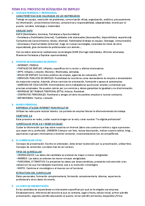 Miniatura del documento TEMA 8 - EL PROCESO DE BÚSQUEDA DE EMPLEO Y TEMA 9 - EQUIPOS DE TRABAJO.pdf