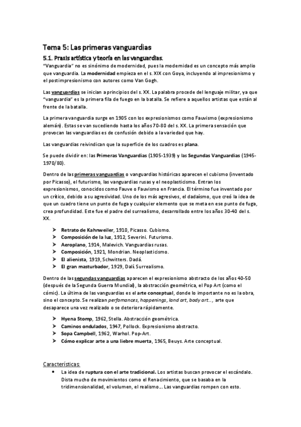 Miniatura del documento Tema 5 Las primeras vanguardias.pdf