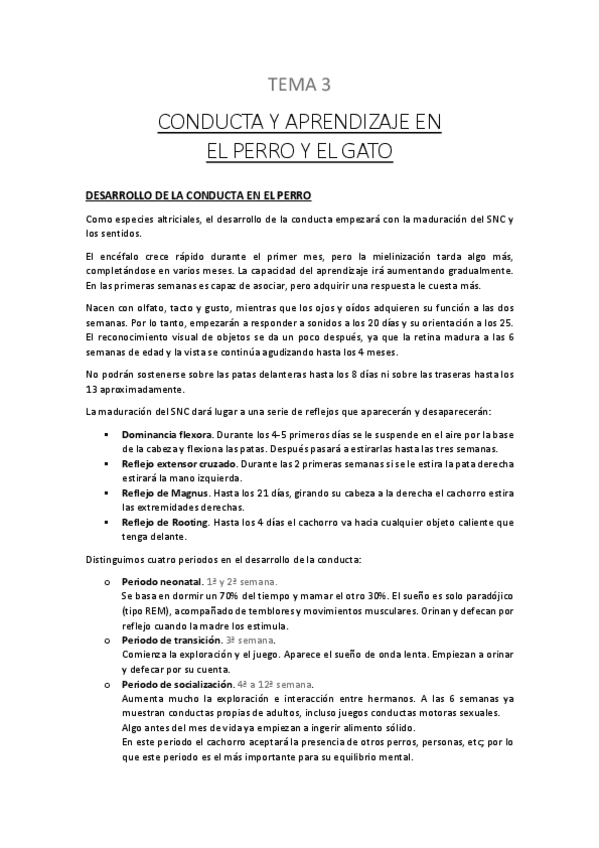 Miniatura del documento Resumen TEMA 3 Conducta y aprendizaje en perros y gatos.pdf