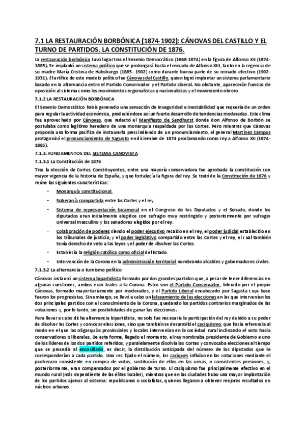 Miniatura del documento 7.1-La-Restauracion-Borbonica.-Canovas-del-Castillo-y-el-turnismo.-La-constitucion-de-1876..pdf