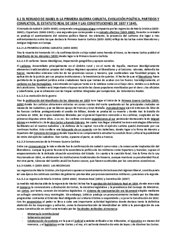Miniatura del documento 6.1-El-reinado-de-Isabel-II.-La-Primera-Guerra-Carlista..pdf