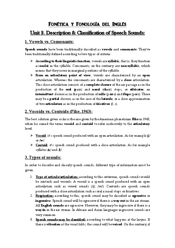 Miniatura del documento Unit 2. Description & classification of the speech sounds.pdf