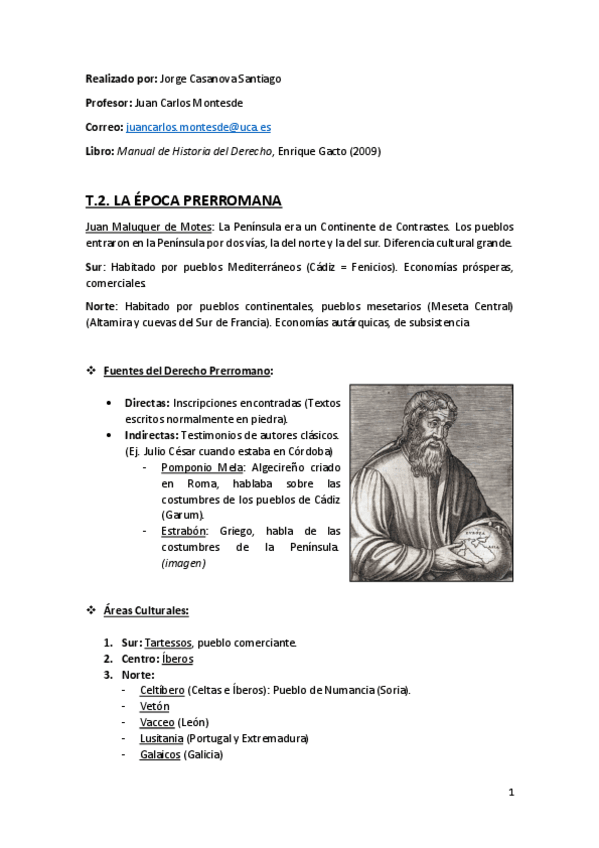 Miniatura del documento Tema 2 (La Época Prerromana) - Historia del Derecho.pdf