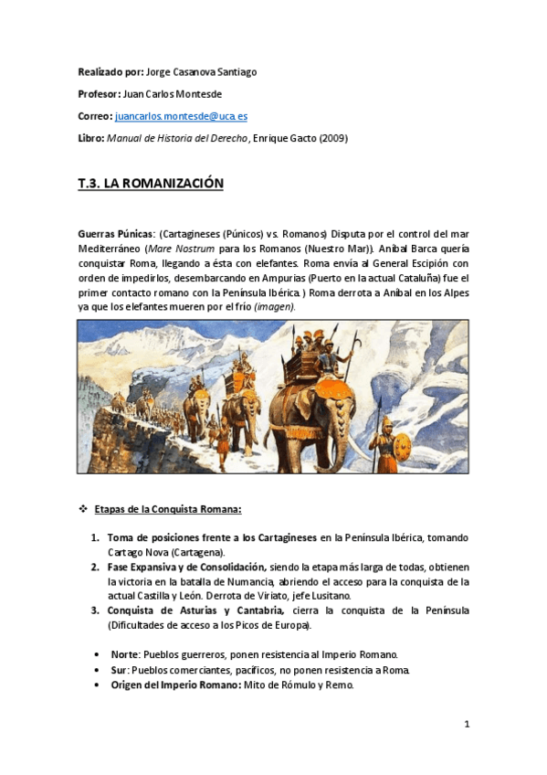 Miniatura del documento Tema 3 (La Romanización) - Historia del Derecho.pdf