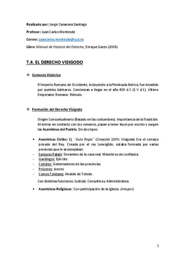 Miniatura del documento Tema 4 (El Derecho Visigodo) - Historia del Derecho.pdf