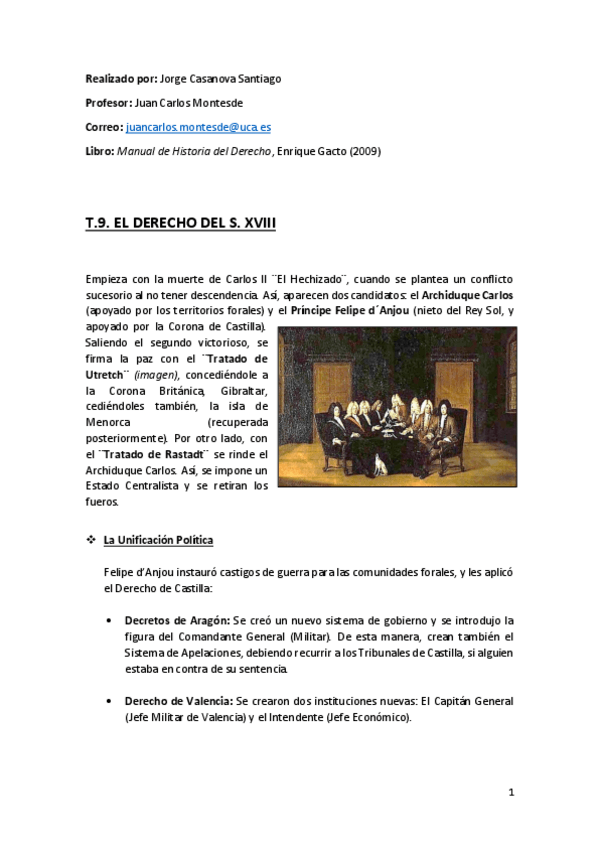 Miniatura del documento Tema 9 (El Derecho del S. XVIII) - Historia del Derecho.pdf
