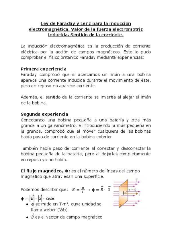 Miniatura del documento Cuestion-teorica-no17-Ley-de-Faraday-y-Lenz-para-la-induccion-electromagnetica.-Valor-de-la-fuerza-electromotriz-inducida.-Sentido-de-la-corriente..pdf