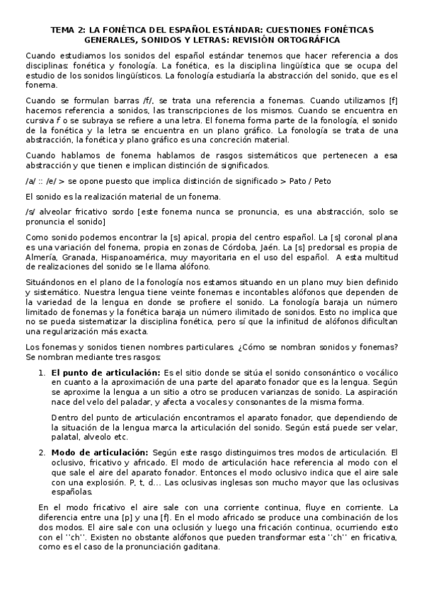 Miniatura del documento b. TEMA 2 La fonética del español estándar. Cuestiones fonéticas generales- sonidos y letras. Revisión ortográfica.docx