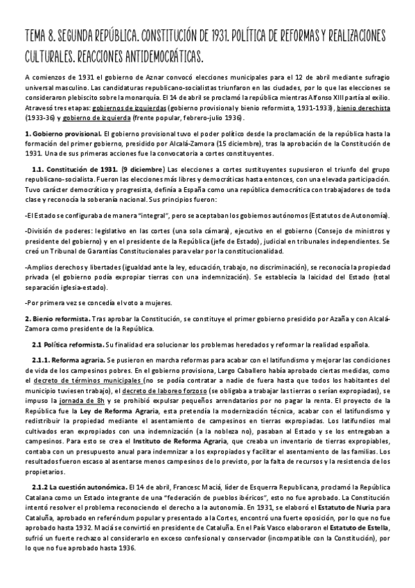 Miniatura del documento TEMA-8.-Segunda-Republica.-Constitucion-1931.-Politica-de-reformas-y-realizaciones-culturales.-Reacciones-antidemocraticas.pdf