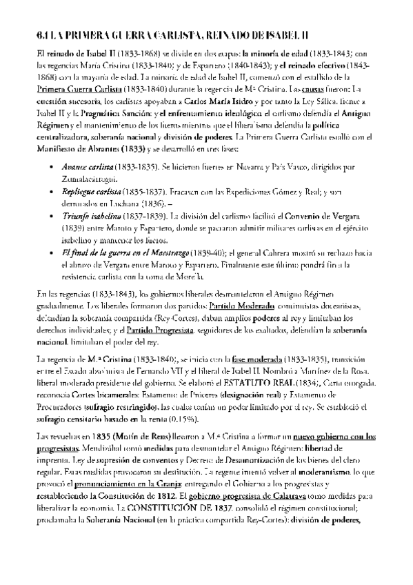 Miniatura del documento 6.1-LA-PRIMERA-GUERRA-CARLISTA-Y-EL-REINADO-DE-ISABEL-II.pdf