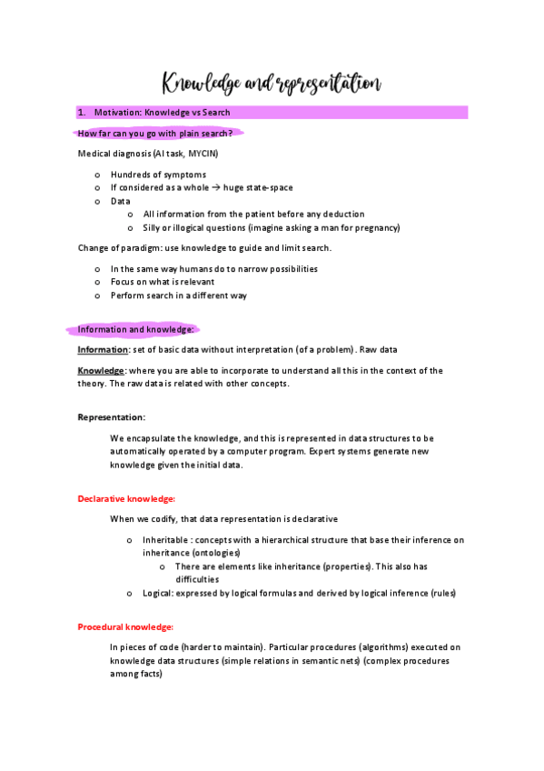 Miniatura del documento Intro to AI: 5.Knowledge representation.pdf