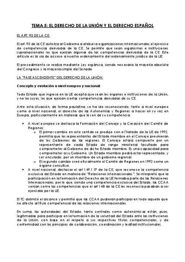 Miniatura del documento TEMA 5 - EL DERECHO DE LA UNION Y EL DERECHO ESPAÑOL.pdf